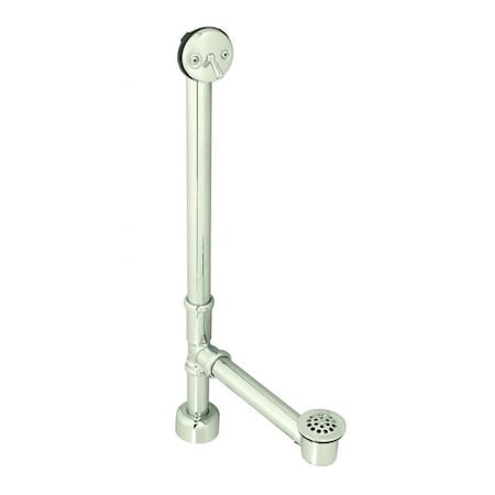 Westbrass Beehive Grid All Exposed Bath Waste, 22" Make-Up in Polished Nickel D3241K-05